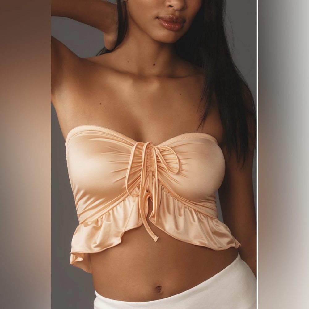 NWT By Anthropologie Strapless
Ruffled Bandeau Top